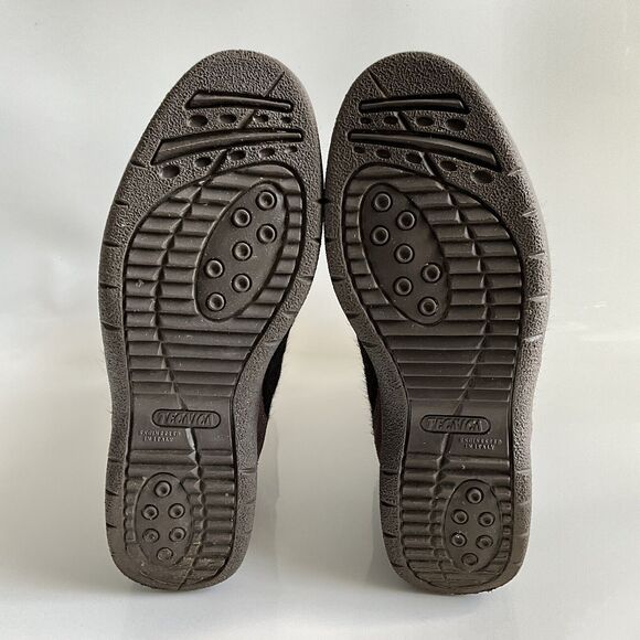 Technica Suede Animal Print Boots Brown Lined Calf High Italy 9 - Picture 9 of 12